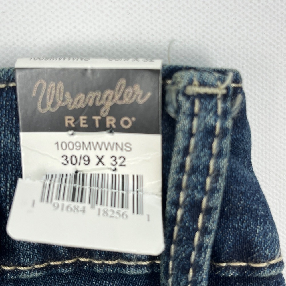 Wrangler Retro Mae Mid-Rise Flare Jeans 30/9x32 (31x30) Dark Blue Trouser NWT - Picture 4 of 8